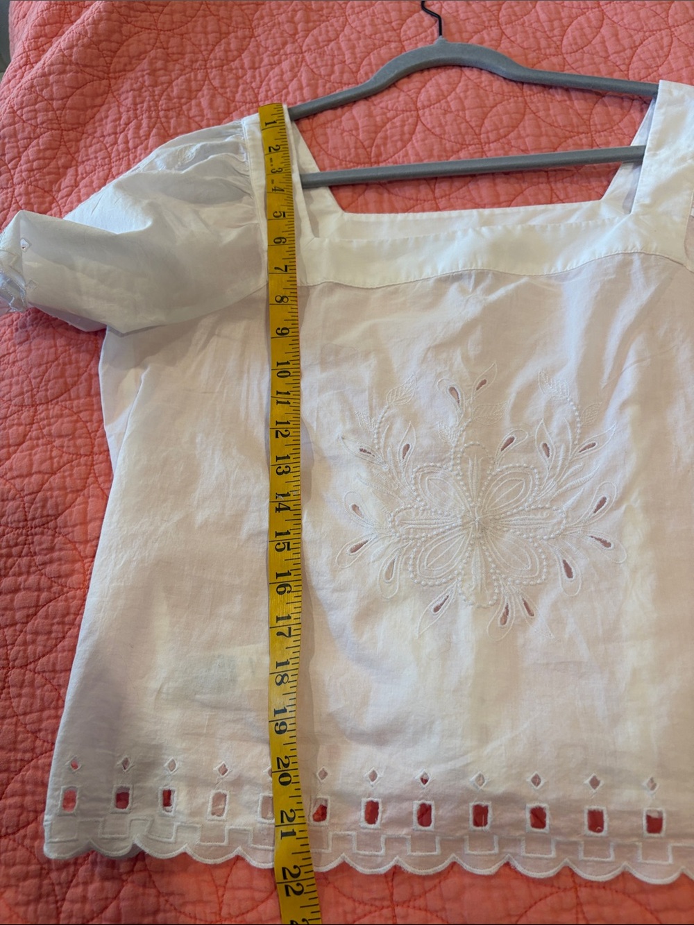 LOFT White Square-Neck Eyelet Cotton Blouse - Picture 6 of 6